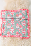 35" X 35" 3D Santa printed baby blanket. BKG50152 S