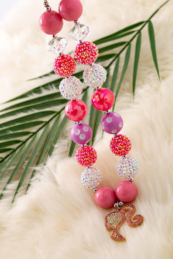 Shimmer bubble necklace with rhinestone pendant. 3PCS/$15.00 ACG25154003 M