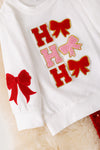 Ho Ho Ho" Coquette sweatshirt with red sequins bell bottoms.  OFG51699 SOL