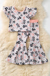 Cow printed boot & hat printed 2 piece set. OFG61000 SOL