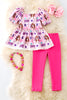 Swift*e girls embroidered tunic and fuchsia leggings. OFG50623 SOL
