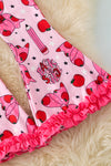 Coquette apple printed printed back to school 2 piece set. OFG50879