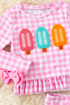 Pink Gingham long sleeve swimsuit. SWG60094 SOL