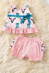 Bull skull & western boot printed swing set with open back. RPG60808 AMY
