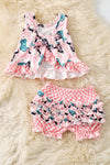 Bull skull & western boot printed swing set with open back. RPG60808 AMY