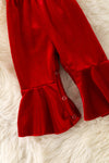 Red Velvety baby romper with snaps. RPG60831 SOL