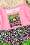"Merry Grinchmas" Pink & Leopard printed girls 2 piece set. OFG51094 AMY