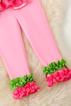 "Merry Grinchmas" Pink & Leopard printed girls 2 piece set. OFG51094 AMY