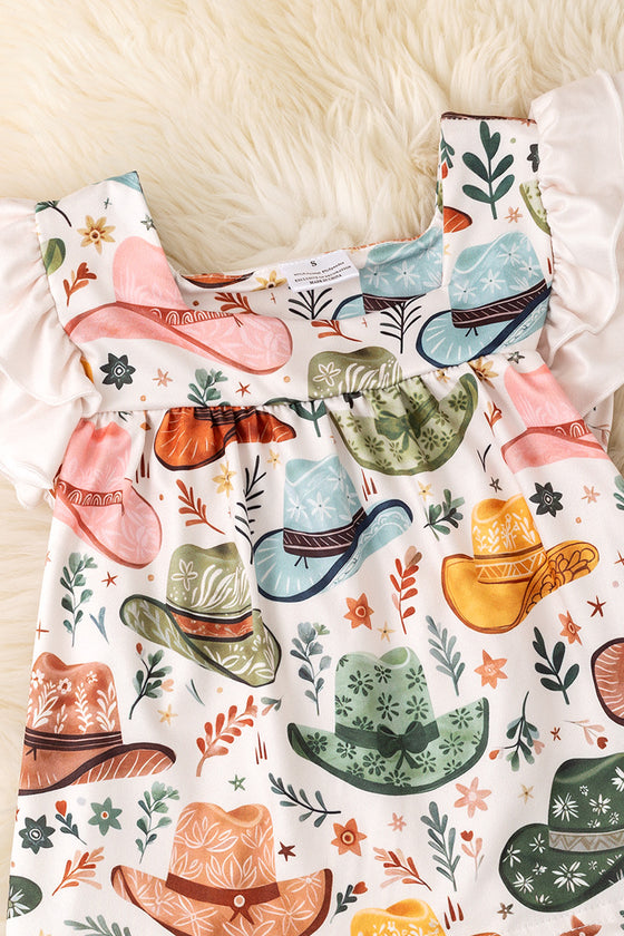 Multi-printed western tunic and matching bell bottoms. OFG51932 SOL