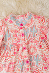 Dessert cactus long sleeve girls button up dress. DRG53965 JEAN