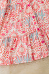 Dessert cactus long sleeve girls button up dress. DRG53965 JEAN
