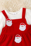 Super cute corduroy red dress with santa patch & long sleeve under shirt.  OFG51687 JEAN