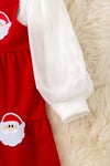 Super cute corduroy red dress with santa patch & long sleeve under shirt.  OFG51687 JEAN