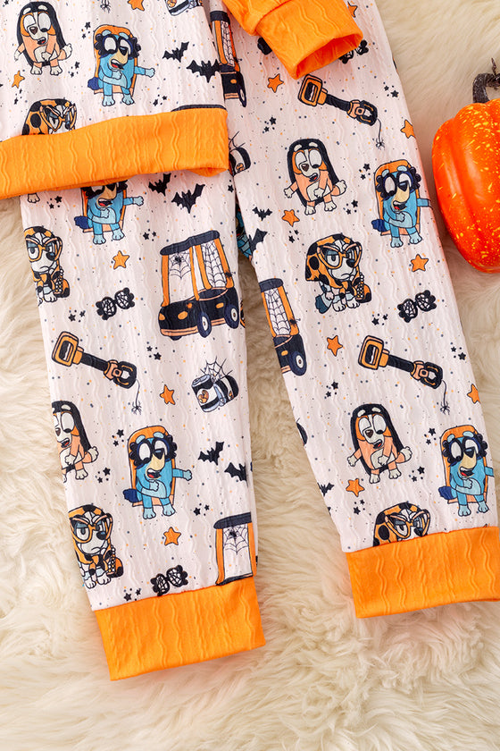 🍁OFB40202 WEN: Halloween printed jogger set for boys.🍁