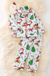 PJG40187 NAYDINE : Santa printed unisex pajamas set.