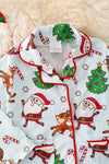 PJG40187 NAYDINE : Santa printed unisex pajamas set.