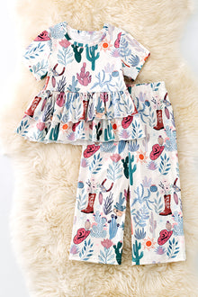  Western printed double layer tunic & cute pants. OFG51041 AMY