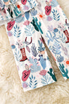 Western printed double layer tunic & cute pants. OFG51041 AMY