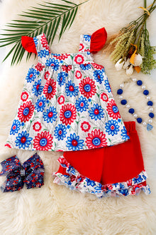  Patriotic floral tunic & shorts. OFG41077 AMY