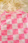 Baby pink & white checkered mesh top. TPG40731 sol