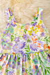 Summer fun floral printed ruffle hem dress. DRG41502 AMY