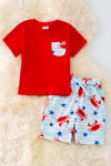 Boys crab printed boys set. OFB40097-AMY