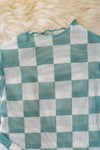 cameo green & white checkered mesh top. TPG40783 loi
