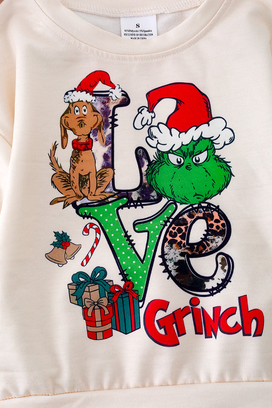 TPG40275 AMY: Christmas Character printed sweatshirt.🎄