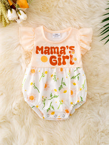 Mama's Girl Daisy printed baby onesie with angel sleeve. RPG40367 AMY