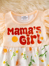 Mama's Girl Daisy printed baby onesie with angel sleeve. RPG40367 AMY