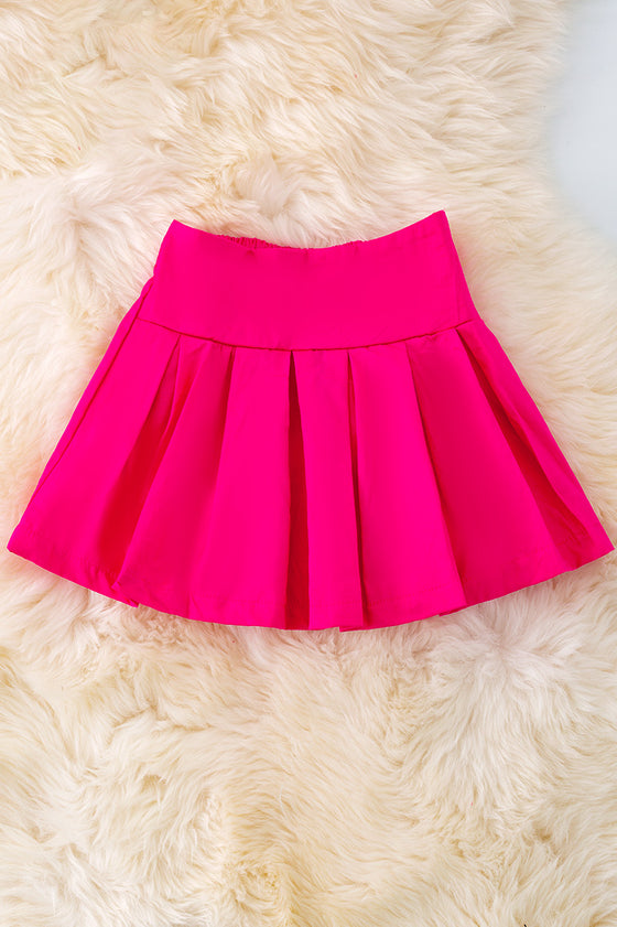 Fuchsia pleated skirt w/stretchy band. DRG41503 SOL