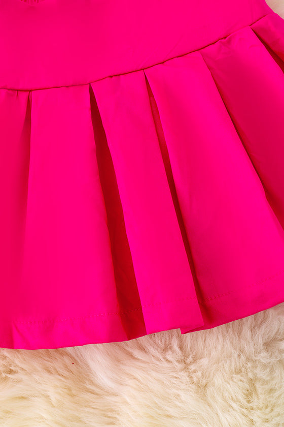 Fuchsia pleated skirt w/stretchy band. DRG41503 SOL