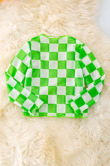  Green & white checkered mesh top. TPG40781 WEN