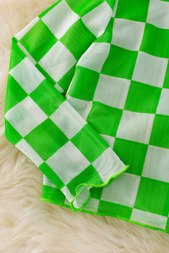 Green & white checkered mesh top. TPG40781 WEN