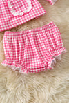 Fuchsia Gingham baby tunic and baby bloomers. RPG61275 SOL