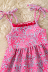 Fucshia sea Star printed cute flare dress. DRG60748 AMY