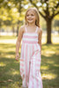 Pink & white stripe wide leg jumpsuit. PNG60070 JEAN