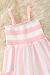 Pink & white stripe wide leg jumpsuit. PNG60070 JEAN