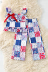 Patriotic multi-printed patch 2 piece set. OFG60704 Jean