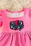 Howdy fuchsia baby bodysuit. RPG61191 JEAN
