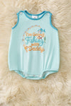 Gone Fishing with daddy" Lt. Blue printed baby bodysuit. RPB60306 AMY
