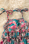 Floral, bull skull & cheetah printed 3 tiered baby bodysuit. RPG60807 AMY