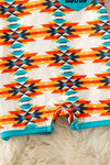 Not my first rodeo" Aztec printed baby romper with snaps. RPB60289 AMY