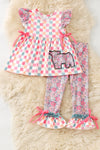 Checkered & floral 2 piece set. OFG60712 SOL