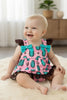Aztec & concho printed on pink baby bodysuit. RPG60876 JEAN