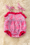 Fuchsia sea star printed baby romper.  RPG60587 SOL