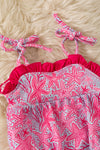 Fuchsia sea star printed baby romper.  RPG60587 SOL