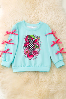  Merry Grinchmas aqua long sleeve sweatshirt. TPG50582 SOL