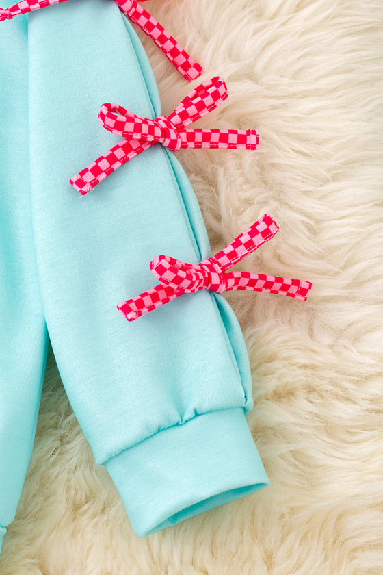 Merry Grinchmas aqua long sleeve sweatshirt. TPG50582 SOL