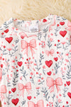 Heart & bow printed girls 2 piece set.  OFG52847 SOL